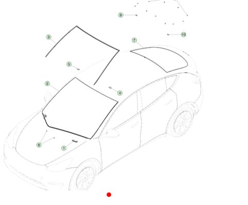 Σφράγισμα άκρου παρμπρίζ Tesla Model Y 1499060-00-B Μαύρο EPDM